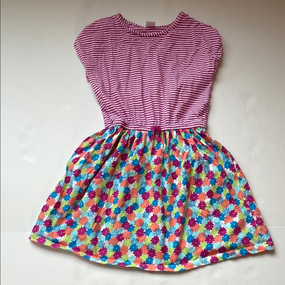 Pink Ribbed Casual Sundress with Cap Sleeves